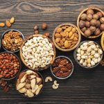 Nuts in assortment, Walnuts, pecans, almonds and other. Healthy food snack mix